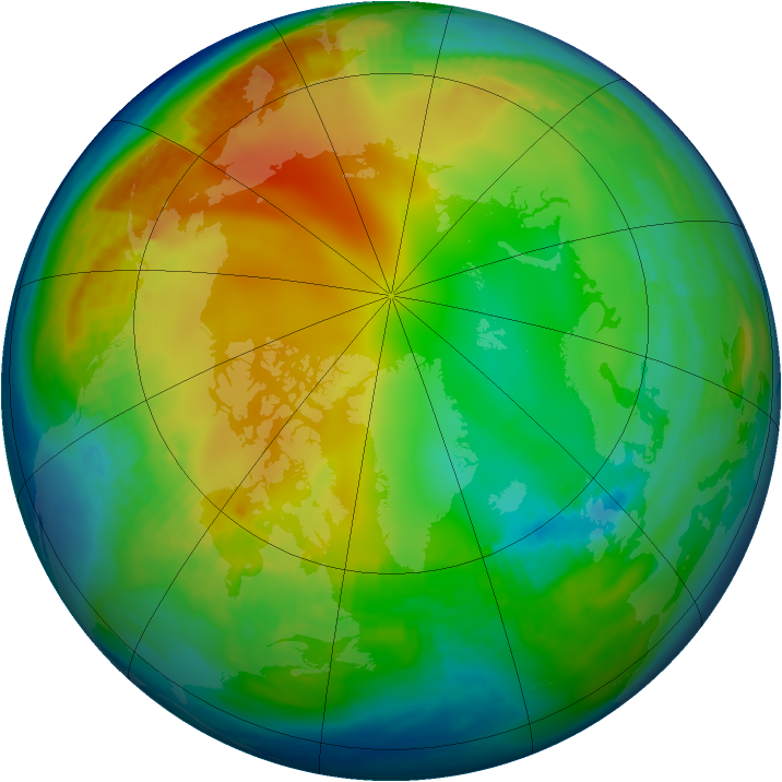 Arctic ozone map for 06 December 1987